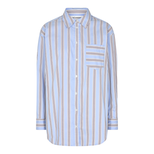 Kiana Stripe Oversize Shirt Pale Blue.
