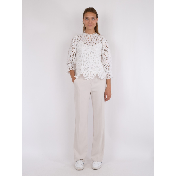 Adela Embroidery Blouse Off White