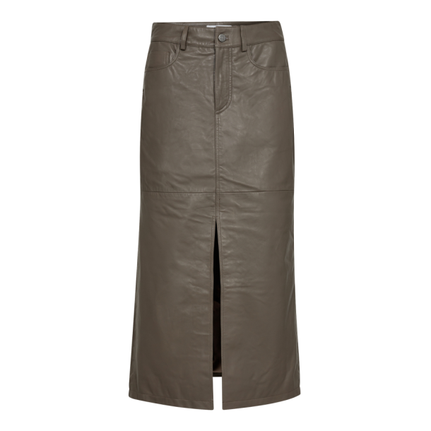 PhoebeCC Leather Slit Skirt 